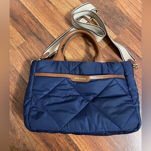Anne Klein Navy and Brown Quilted Women's Bag